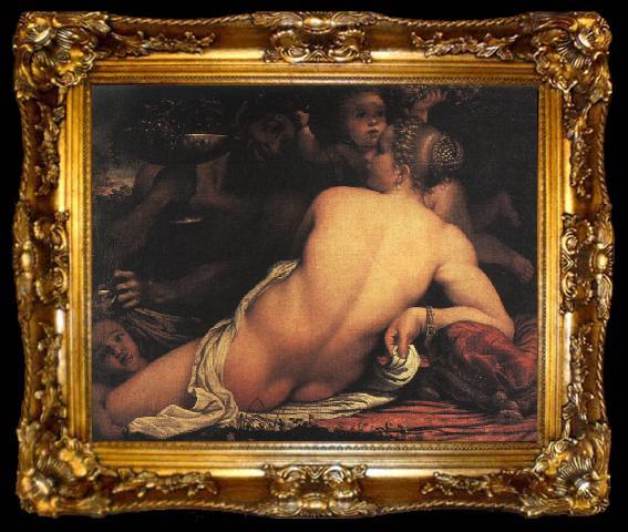 framed  Annibale Carracci Venus with Satyr and Cupid, ta009-2